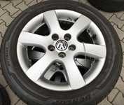 Alu kolo originál VW 6x15" ET43, 5x100x57 a Dunlop SP Sport BluResponse 195/55 R15 85V 70%