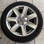 Alu kolo originál AUDI 8x17" ET48 5x112x57 a Vredestein Quatrac 5 245/45 R17 99Y XL 80%