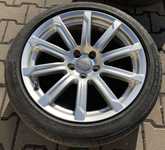 Alu kolo originál AUDI 8.5x18" ET29 5x112x66.5 a Pirelli P7 Cinturato 245/40 R18 97Y XL AO 70%