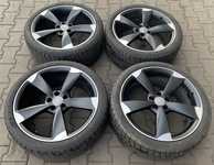 Alu kolo originál AUDI Rotor 8.5x20" ET36 5x112x66.5 a Dunlop SP QuattroMaxx 255/35 R20 97Y RO1 70%