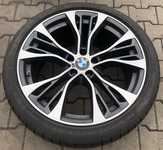 Alu kolo originál BMW X5 a X6 Přední 5x120x74 10x21" ET40 a Dunlop SP Sport Maxx GT 285/35 R21 105Y XL RFT * 70%, Zadní 5x120x74 11.5x21" ET38 a Dunlop SP Sport Maxx GT 325/30 R21 108Y XL RFT * 70% + čidla tlaku TPMS