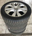 Alu kolo originál CITROEN 6.5x17" 4x108x65 ET26 a Yokohama V902A W.drive 215/50 R17 95V FR XL 70% + 1ks Alu