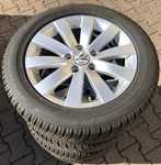 Alu kolo originál VW 6.5x16" ET42 5x112x57 a Dunlop SP Winter Sport 3D 205/55 R16 91H 60%