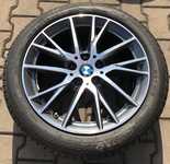 Alu kolo originál BMW 7x17" ET47 5x112x66.5 a Pirelli Winter 210 Snowcontrol III 195/55 R17 92H * 80% + čidla tlaku TPMS