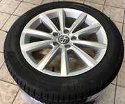 Alu kolo originál VW 7x17" ET45 5x112x57 a Continental WinterContact TS 850 P 215/55 R17 98V XL