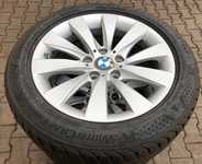 Alu kolo originál BMW 7.5x17" ET37, 5x120x72.5 a Kumho WP71 Wintercraft 225/50 R17 94V XRP RUNFLAT 80% + čidla tlaku TPMS