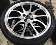 Alu kolo originál WORKS 7x18“ ET52, 4x100x56 a 2ks Dunlop SP Sport Maxx RT 205/40 R18 86Y XL 80%, 2ks Bridgestone RE050A 205/40 R18 82W 80%