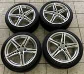 Alu kolo originál AUDI 8x18" ET40 5x112x66.5 a Saetta Touring 2 225/40 R18 92Y XL 80%