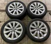 Alu kolo originál AUDI 7x16" ET34, 5x100x57 a Continental ContiPremiumContact 2 215/45 R16 90V XL AO 95%