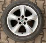 Alu kolo originál ŠKODA 6x15" ET43, 5x100x57 a Saetta Touring 2 195/55 R15 85V 60%