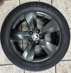 Alu kolo originál ŠKODA 6x15" ET38, 5x100x57 a Nexen N'Blue HD 185/60 R15 84H 50%
