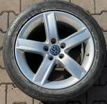 Alu kolo originál AUDI 7x17“ ET37, 5x112x66.5 a Continental ContiSportContact 5 235/45 R17 97Y XL 30%