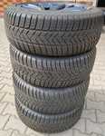 Alu kola originál TESLA 8.5x18“ ET38, 5x114.3x64 a Pirelli Winter Sottozero 3 235/45 R18 98V XL 90% + čidla tlaku TPMS